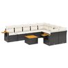 vidaXL Salon de jardin 10 pcs avec coussins noir r&eacute;sine tress&eacute;e