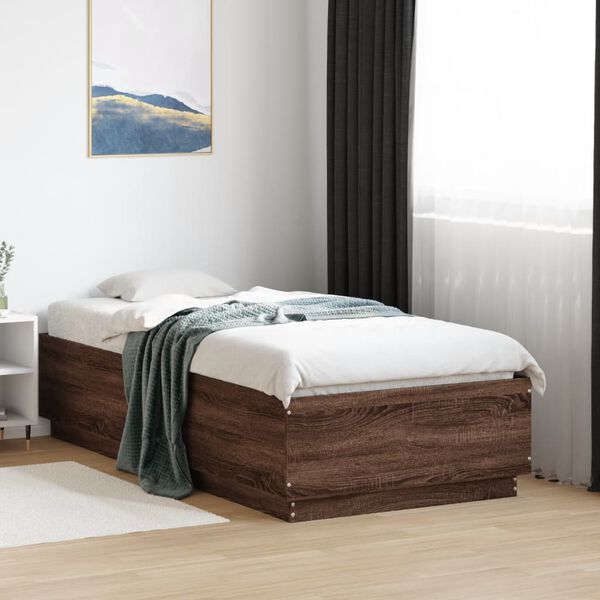 vidaXL Cadre de lit sans matelas ch&ecirc;ne marron 90x190 cm