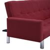 vidaXL Canap&eacute;-lit avec accoudoir Rouge bordeaux Polyester