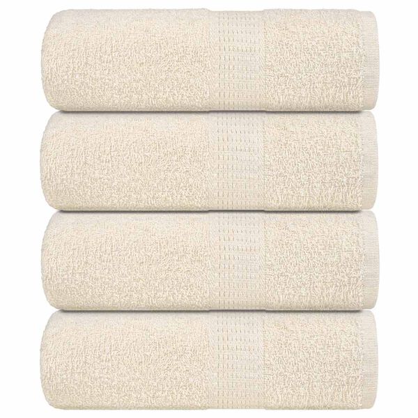 vidaXL Serviettes de toilette FROGN 4 pi&egrave;ces Cr&egrave;me 30x30 cm 360 g/m&sup2;