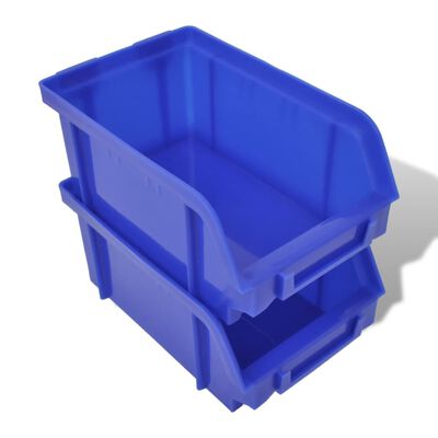 vidaXL Jeu de paniers muraux de stockage Plastique 30pcs Bleu et rouge