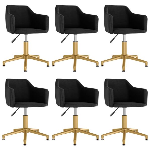 vidaXL Chaises pivotantes &agrave; manger lot de 6 Noir Velours