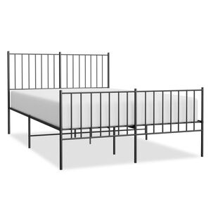 vidaXL Cadre de lit m&eacute;tal sans matelas avec pied de lit noir 120x190cm