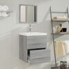 vidaXL Meuble lavabo avec bassin int&eacute;gr&eacute; Sonoma gris Bois d'ing&eacute;nierie