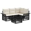 vidaXL Ensemble de canap&eacute; de jardin 5 pc Noir polyrotin