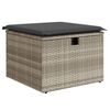 vidaXL Tabouret de jardin coussin gris clair 55x55x37cm r&eacute;sine tress&eacute;e