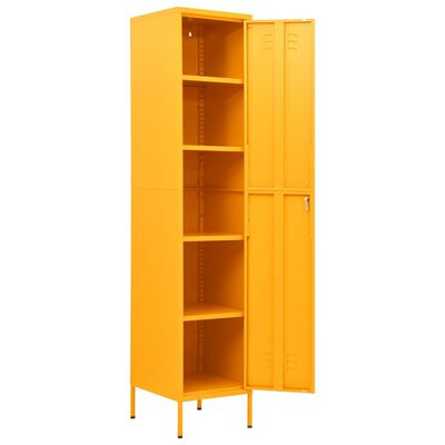 vidaXL Armoire à casiers Jaune moutarde 35x46x180 cm Acier