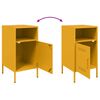 vidaXL Tables de chevet 2 pcs jaune moutarde 36x39x68 cm acier
