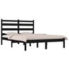 vidaXL Cadre de lit sans matelas noir bois massif 200x200 cm