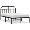 vidaXL Cadre de lit m&eacute;tal sans matelas avec t&ecirc;te de lit noir 120x200cm