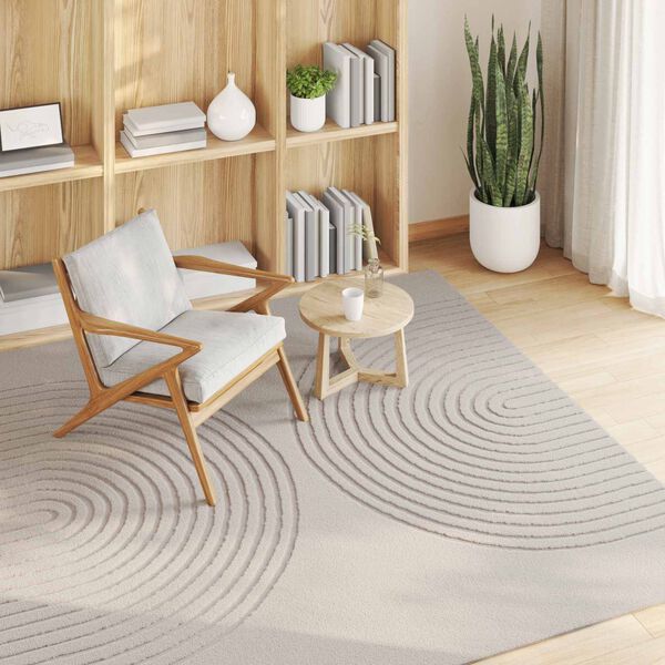 vidaXL Tapis de surface Carr&eacute; Cr&egrave;me 120 x 120 cm