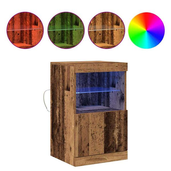 vidaXL Buffet LED Bois ancien 41 x 37 x 67 cm Bois d'ing&eacute;nierie