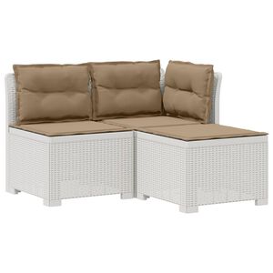 vidaXL Canap&eacute; de jardin 3 places avec coussins look rattan 3 place PP