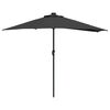 vidaXL Parasol de jardin Noir 294 x 150 x 224 cm Polyester et Acier