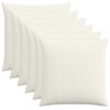 vidaXL Housse de coussin 6 pc HEERLEN Cr&egrave;me 80 x 80 cm velours c&ocirc;tel&eacute;