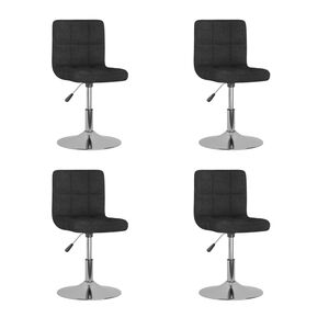 vidaXL Chaises pivotantes &agrave; manger lot de 4 Noir Tissu