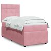 vidaXL Sommier &agrave; lattes de lit avec matelas Rose 90x200 cm Velours