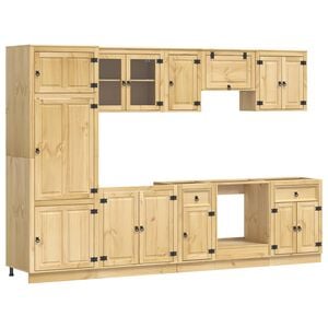 vidaXL Armoire SKI 9 pc Brun Miel Pin massif