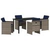 vidaXL Ensemble de salle &agrave; manger pour jardin 5 pc Gris polyrotin