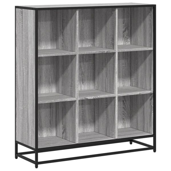 vidaXL Biblioth&egrave;que sonoma gris 97,5x33x107,5 cm bois ing&eacute;nierie m&eacute;tal