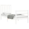 vidaXL Cadre de lit sans matelas blanc bois massif