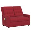 vidaXL Fauteuil de massage inclinable à 2 places rouge bordeaux tissu