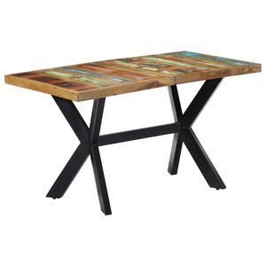 vidaXL Table &agrave; manger 140x70x75 cm Bois de r&eacute;cup&eacute;ration massif