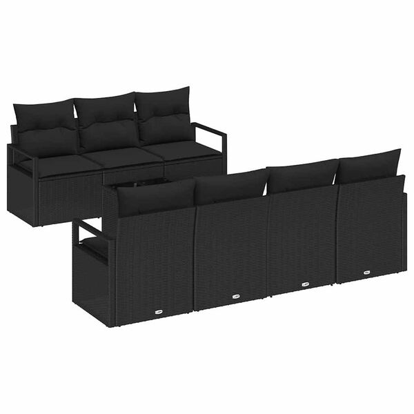 vidaXL Ensemble de canap&eacute; de jardin avec coussin 8 pcs Noir