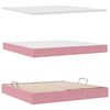 vidaXL Lit avec rangement et matelas Rose 200 x 200 cm Velours