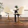 vidaXL Chaises pivotantes &agrave; manger lot de 2 Cr&egrave;me Velours