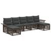 vidaXL Ensemble de canap&eacute; de jardin 7 pc Gris polyrotin