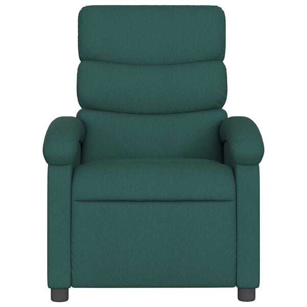 vidaXL Fauteuil inclinable de massage vert foncé tissu