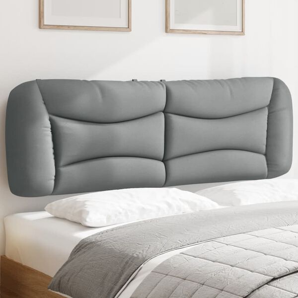 vidaXL Coussin de t&ecirc;te de lit Hvar gris clair 152 cm tissu