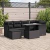 vidaXL Salon de jardin 7 pcs avec coussins noir r&eacute;sine tress&eacute;e