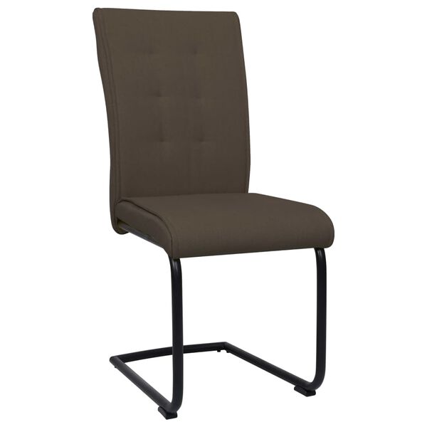 vidaXL Chaises &agrave; manger cantilever lot de 2 marron tissu