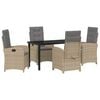 vidaXL Ensemble de salle &agrave; manger pour jardin 5 pc Beige polyrotin