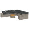 vidaXL Salon de jardin 11 pcs avec coussins gris r&eacute;sine tress&eacute;e