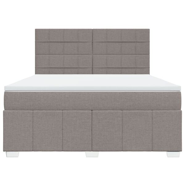 vidaXL Sommier &agrave; lattes de lit avec matelas Taupe 180x200 cm Tissu