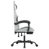 vidaXL Chaise de jeu pivotante et repose-pied Blanc et noir Similicuir