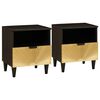 vidaXL Table de chevet 2 pc Noir et or 40 x 33 x 46 cm