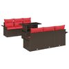 vidaXL Ensemble de canap&eacute; de jardin 7 pc Marron polyrotin