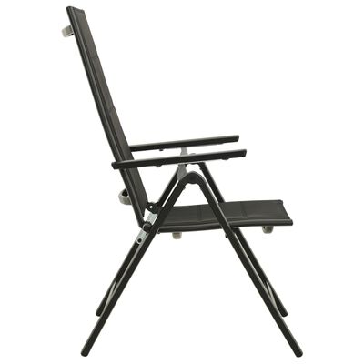 vidaXL Chaises pliables de jardin lot de 2 Textilène et aluminium Noir