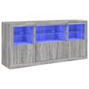 vidaXL Buffet avec lumi&egrave;res LED sonoma gris 142,5x37x67 cm