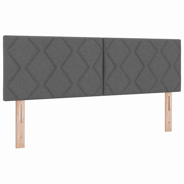 vidaXL T&ecirc;te de lit avec t&ecirc;te de lit Gris fonc&eacute; 160 cm Cuir synth&eacute;tique
