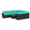 vidaXL Ensemble de canap&eacute; de jardin 11 pcs avec coussins noir r&eacute;sine tress&eacute;e
