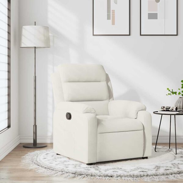 vidaXL Fauteuil inclinable Crème Velours