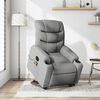 vidaXL Fauteuil inclinable de massage &eacute;lectrique Gris clair Tissu