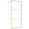 vidaXL Paroi de douche avec verre ESG transparent dor&eacute; 90x195 cm