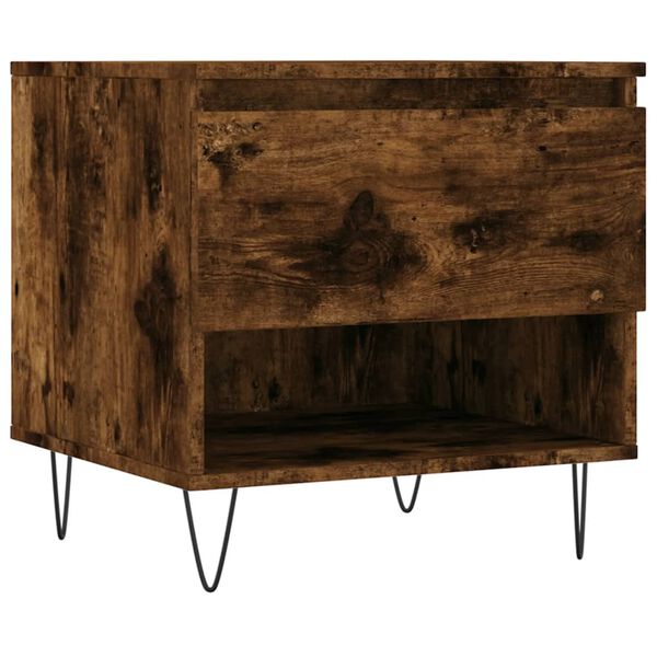 vidaXL Table basse ch&ecirc;ne fum&eacute; 50x46x50 cm bois d'ing&eacute;nierie