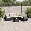 vidaXL Salon de jardin 7 pcs avec coussins noir r&eacute;sine tress&eacute;e